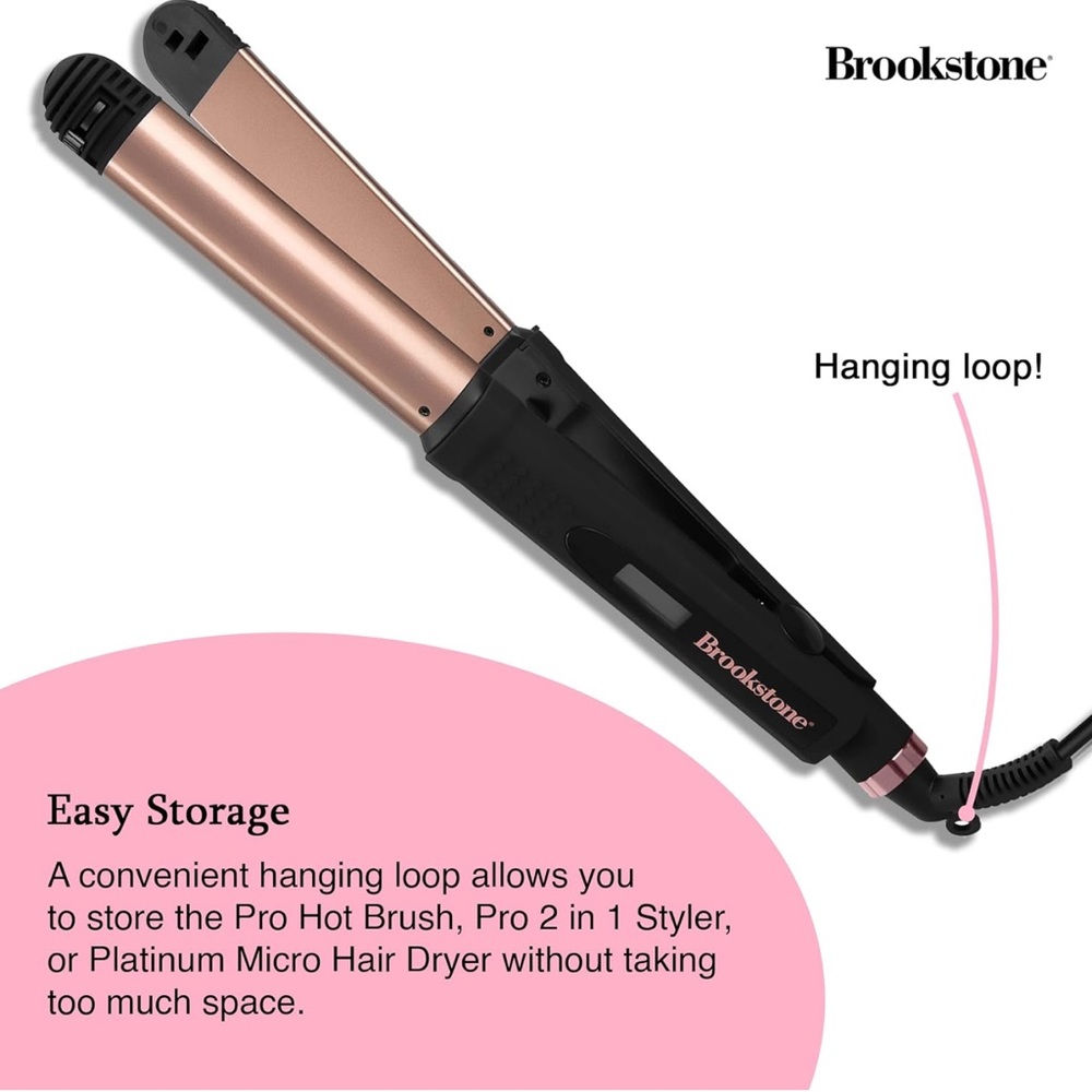 Brookstone Powershine Pro Technology 2-in-1 Styler Curling Iron Flat Iron - Picture 5 of 6